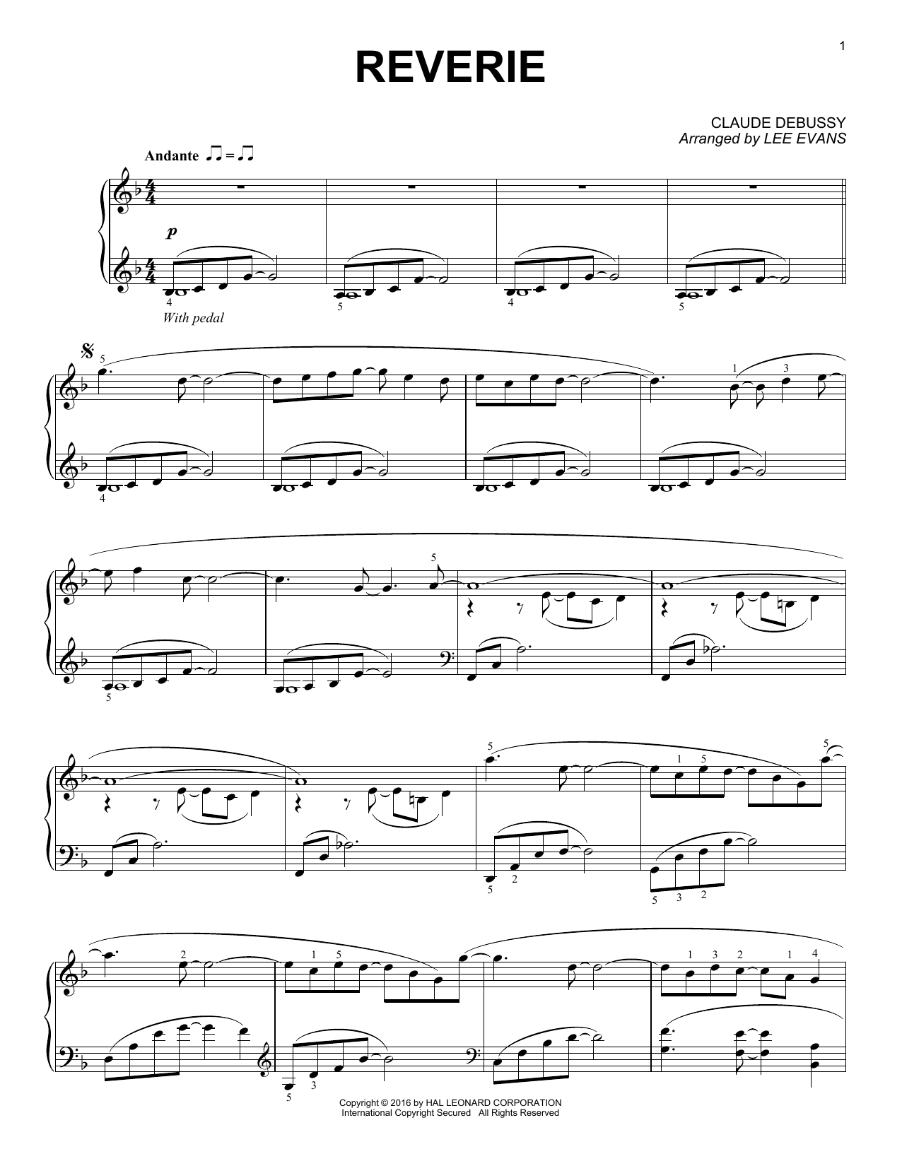 Produktbild zu: Reverie (arr. Lee Evans)