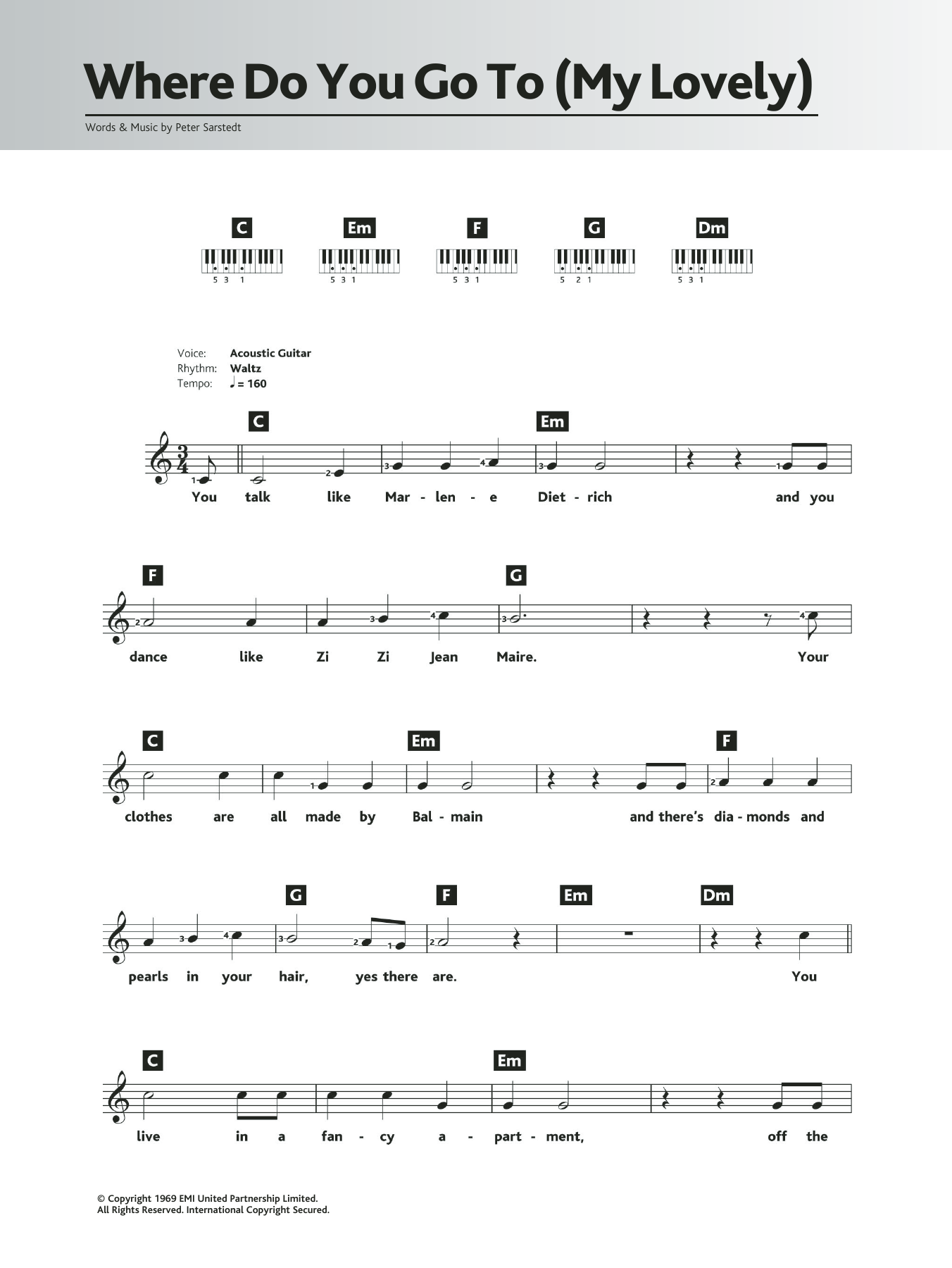 Produktgalerie: Seite 1 von 1 Where Do You Go To (My Lovely), Peter Sarstedt, Klavier