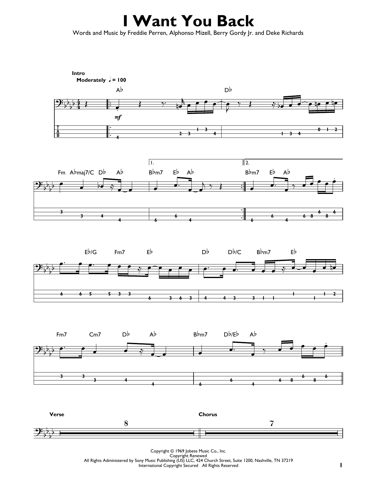 Produktgalerie: Seite 1 von 1 I Want You Back, The Jackson 5, E-Bass, Gitarre
