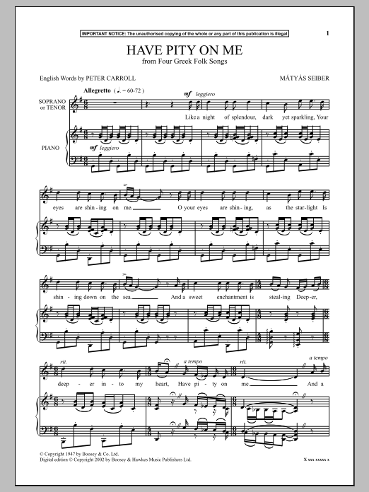 Produktbild zu: Have Pity On Me (from Four Greek Folk Songs)