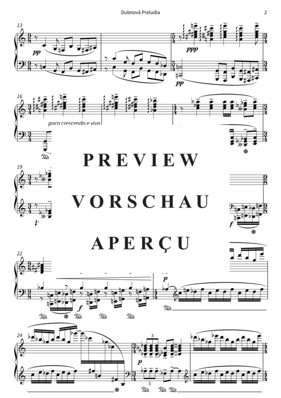 Product gallery: Page 5 of 8 Dubnová Preludia - op. 13, No. 2, Andante , , Piano Solo