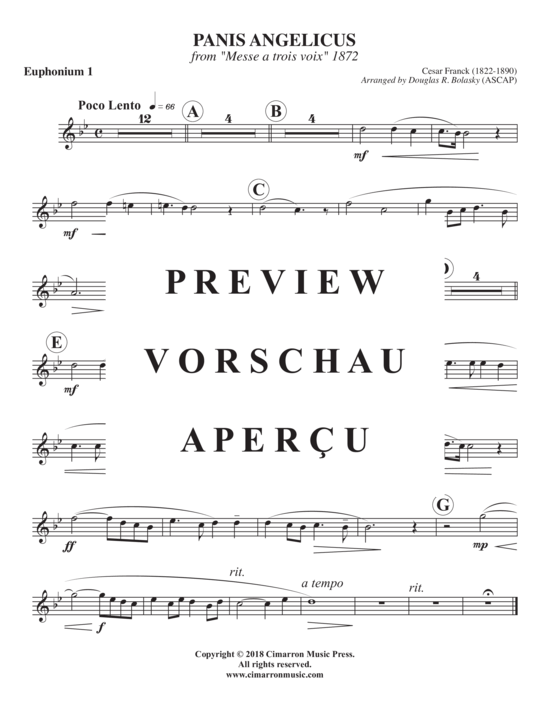 Product gallery: Page 11 of 13 Panis Angelicus , , (Trio for 2x euphonium + organ)