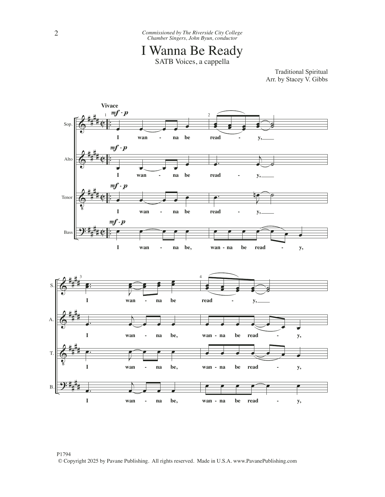 Product picture to: I Wanna Be Ready (arr. Stacey V. Gibbs)
