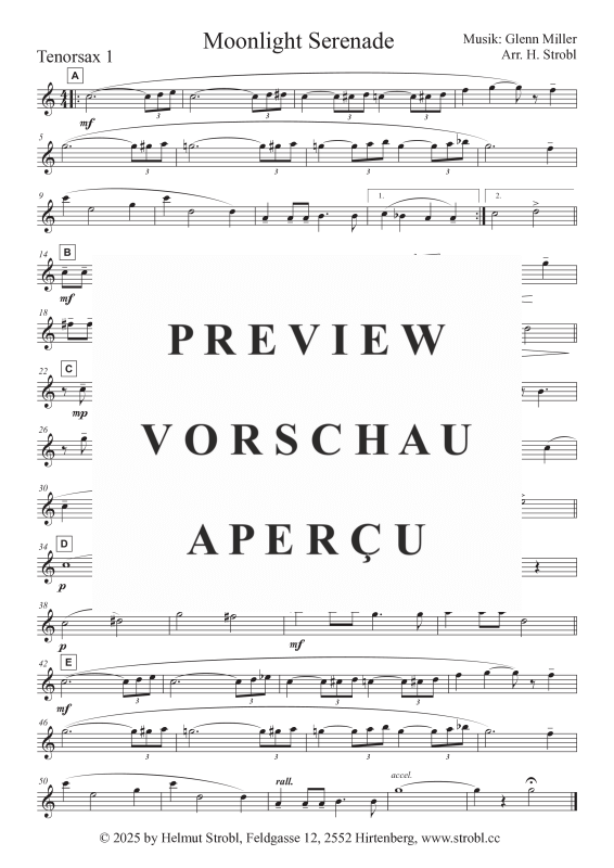 Product gallery: Page 7 of 9 Moonlight Serenade, , Saxophone Quintet