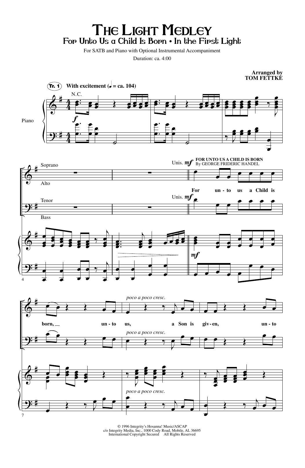 Product gallery: Page 1 of 1 The Light Medley, Tom Fettke