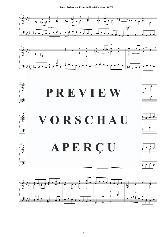 Product gallery: Page 4 of 11 Prelude and Fugue No. 22 in B flat minor BWV 891, , Solo Piano