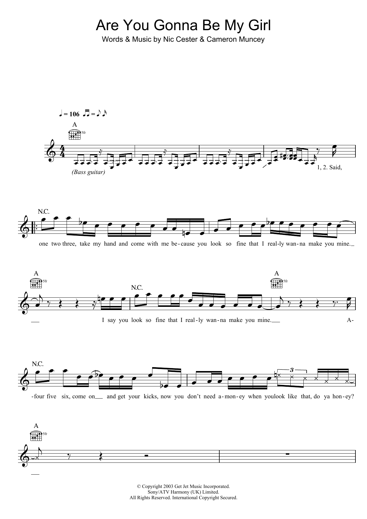 Produktgalerie: Seite 1 von 1 Are You Gonna Be My Girl, Jet, Melodieinstrument