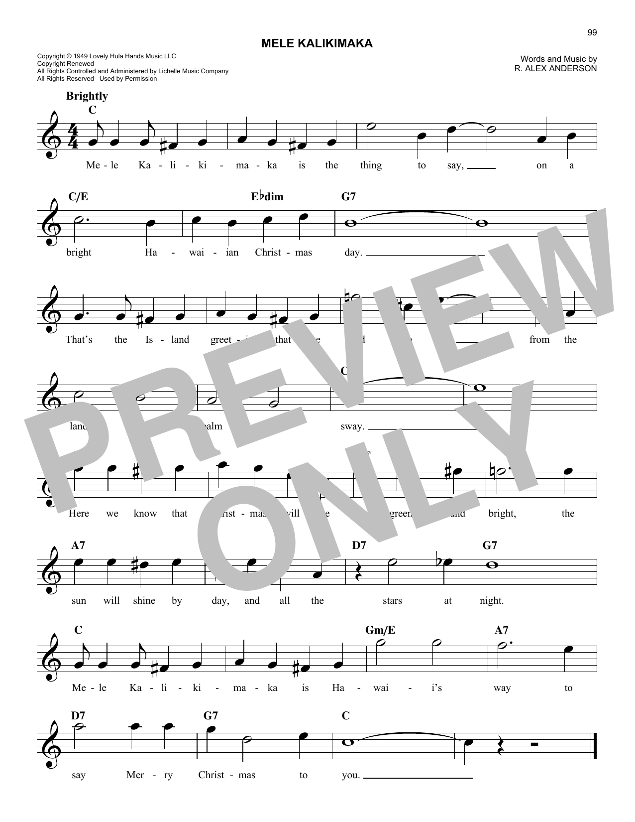 Product gallery: Page 1 of 1 Mele Kalikimaka, R. Alex Anderson