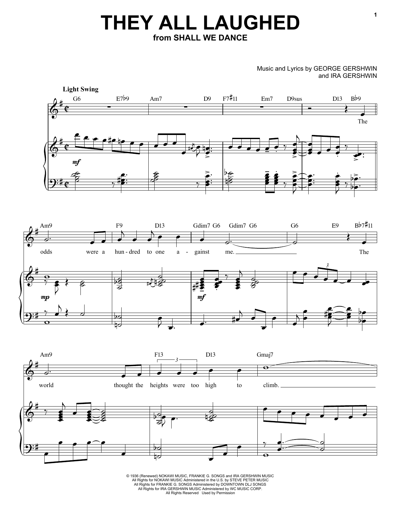 Product picture to: They All Laughed [Jazz version] (arr. Brent Edstrom)