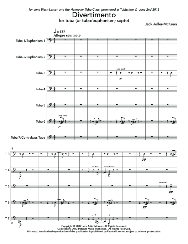 Produktgalerie: Seite 1 von 11 Divertimento, , (Tuba Ensemble EETTTTT)