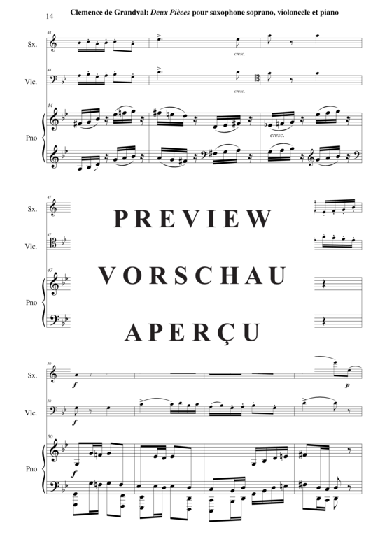 Product gallery: Page 15 of 30 Deux Pièces: Romance et Gavotte , , (soprano saxophone, violoncello + piano)