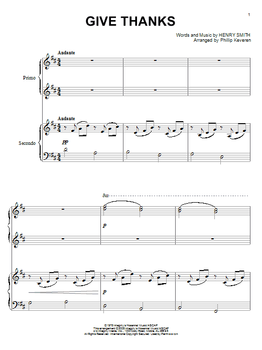 Product picture to: Give Thanks (arr. Phillip Keveren)