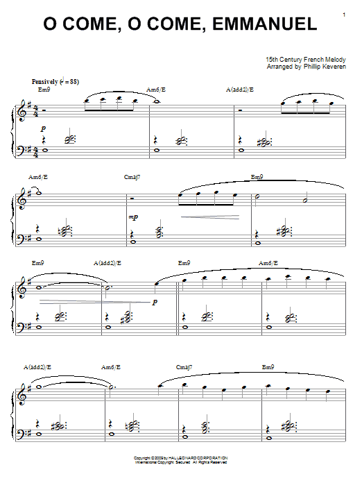 Product gallery: Page 1 of 1 O Come, O Come Emmanuel [Jazz version] (arr. Phillip Keveren), Traditional