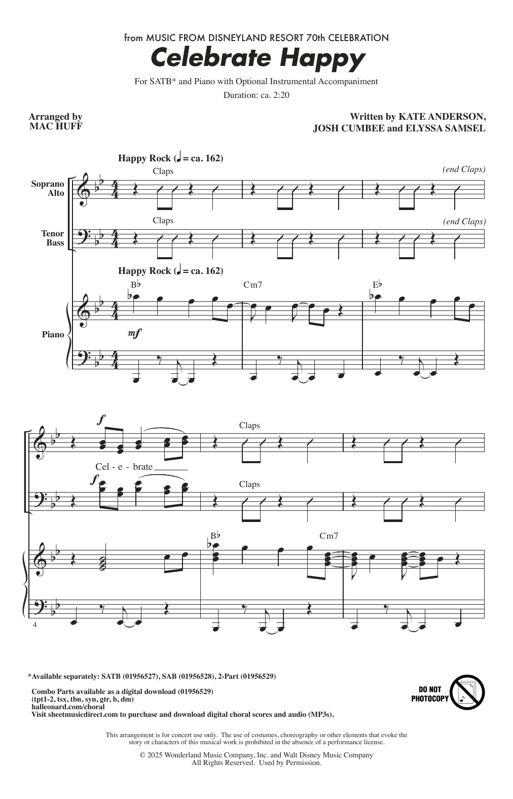 Produktgalerie: Seite 1 von 1 Celebrate Happy (arr. Mac Huff), Jonas Brothers, Chor