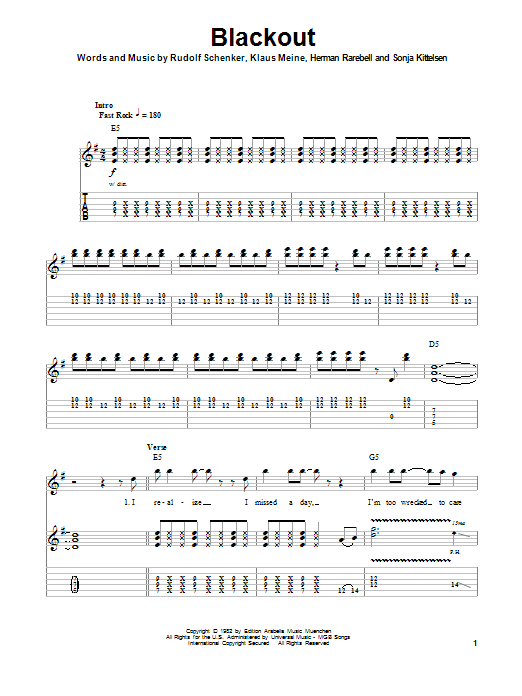Produktgalerie: Seite 1 von 1 Blackout, Scorpions, Gitarre