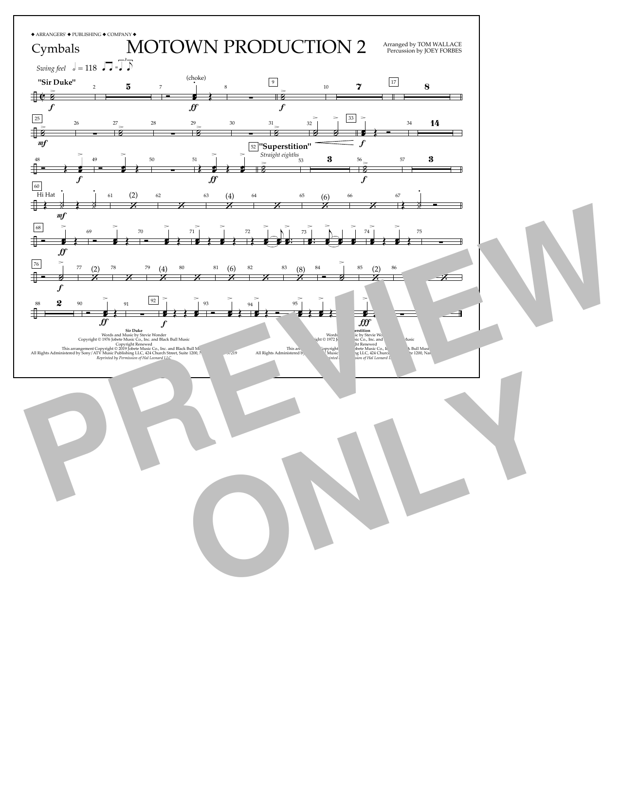 Produktbild zu: Motown Production 2 (arr. Tom Wallace) - Cymbals