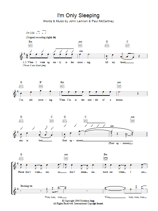 Product gallery: Page 1 of 1 I'm Only Sleeping, The Beatles