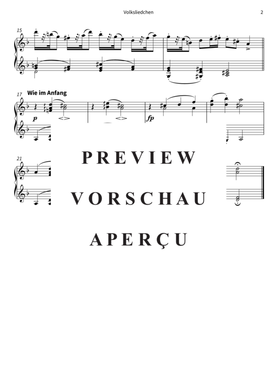 Produktgalerie: Seite 5 von 5 Volksliedchen - Nr. 9 aus Album für die Jugend op. 68 , , Klavier Solo