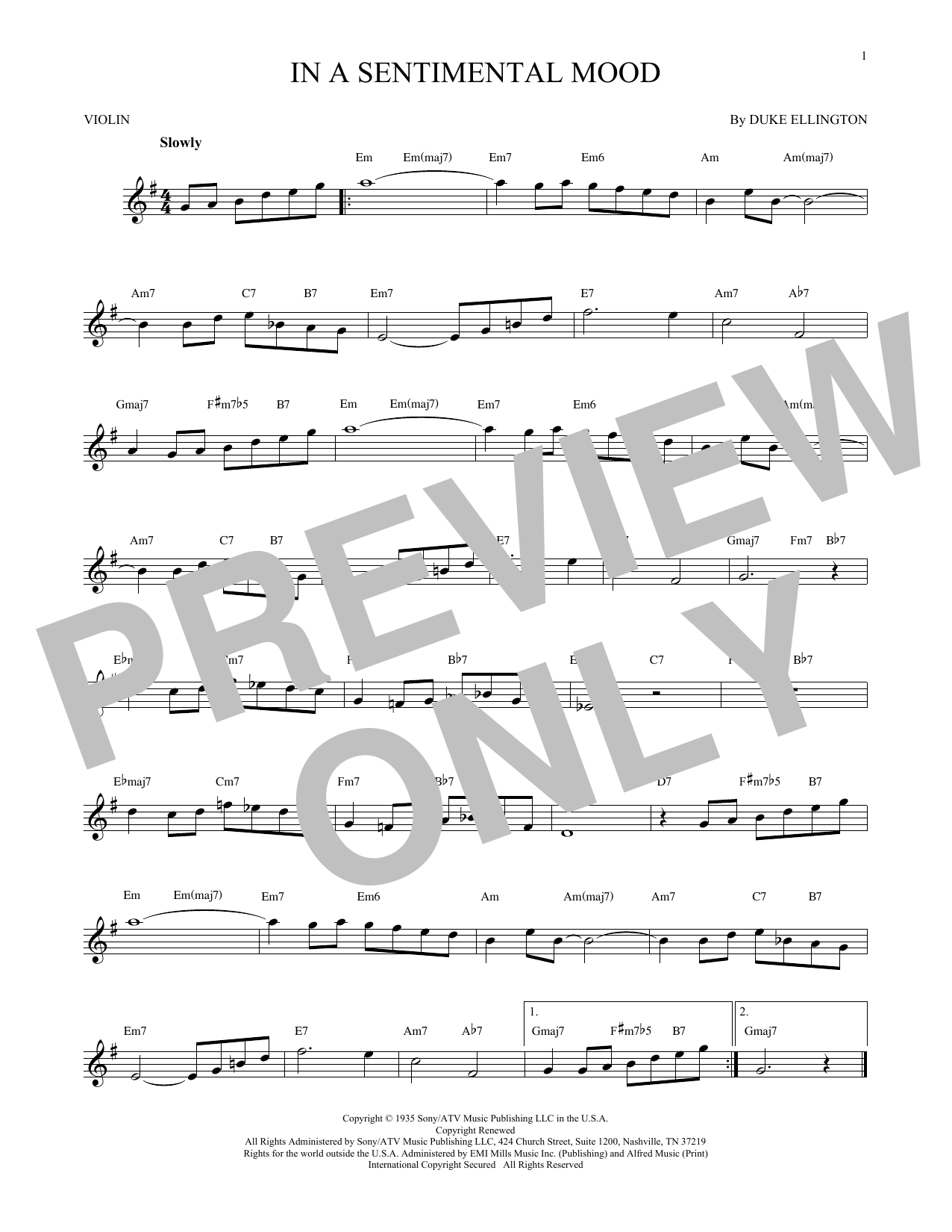 Product gallery: Page 1 of 1 In A Sentimental Mood, Duke Ellington