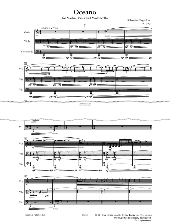 Produktgalerie: Seite 1 von 1 Oceano, Sebastian Fagerlund, Viola, Violine, Violoncello