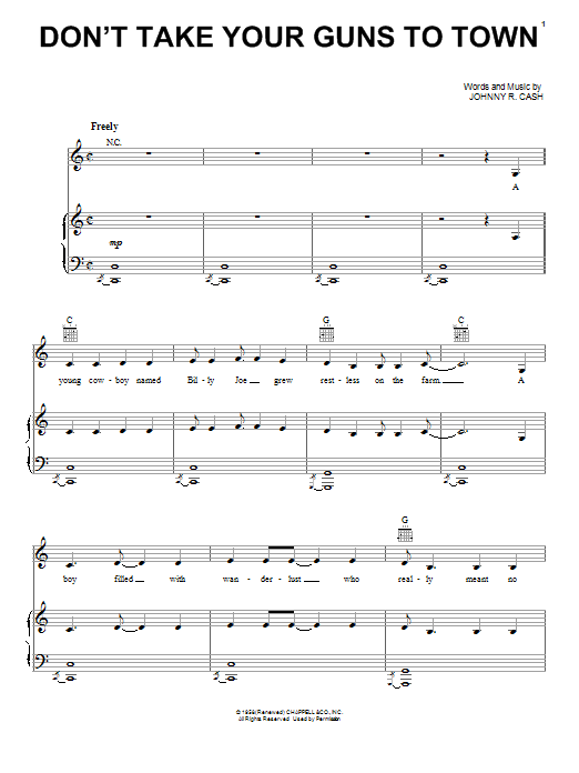 Produktgalerie: Seite 1 von 1 Don't Take Your Guns To Town, Johnny Cash, Gesang, Gitarre, Klavier