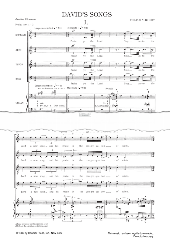 Product gallery: Page 1 of 1 David's Songs, William Albright