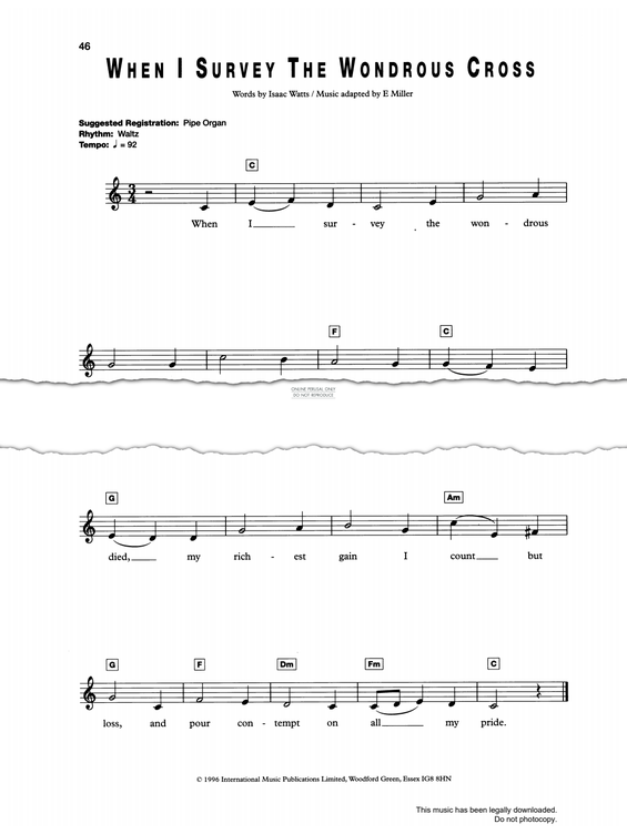 Produktgalerie: Seite 1 von 1 When I Survey The Wondrous Cross, Edward Miller, Gesang, Keyboard