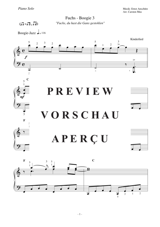 gallery: Fuchs - Boogie 3 , , Piano Solo