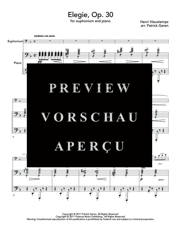 gallery: Elegie, Op. 30, , (Euphonium und Klavier)