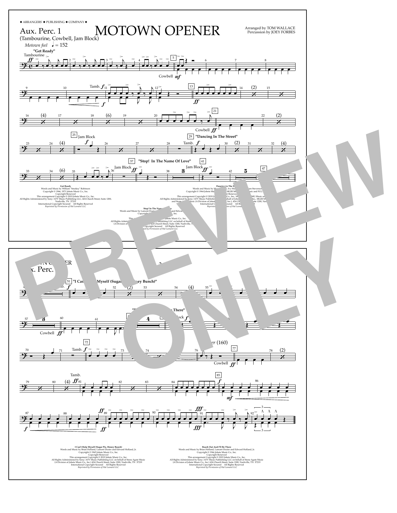 Product picture to: Motown Theme Show Opener (arr. Tom Wallace) - Aux. Perc. 1