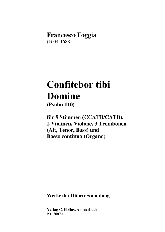 Produktbild zu: Confitebor tibi Domine 