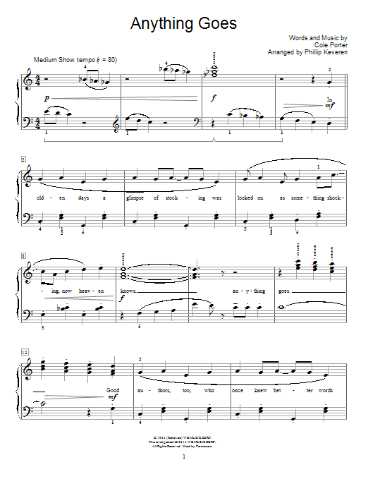 Product picture to: Anything Goes (arr. Phillip Keveren)