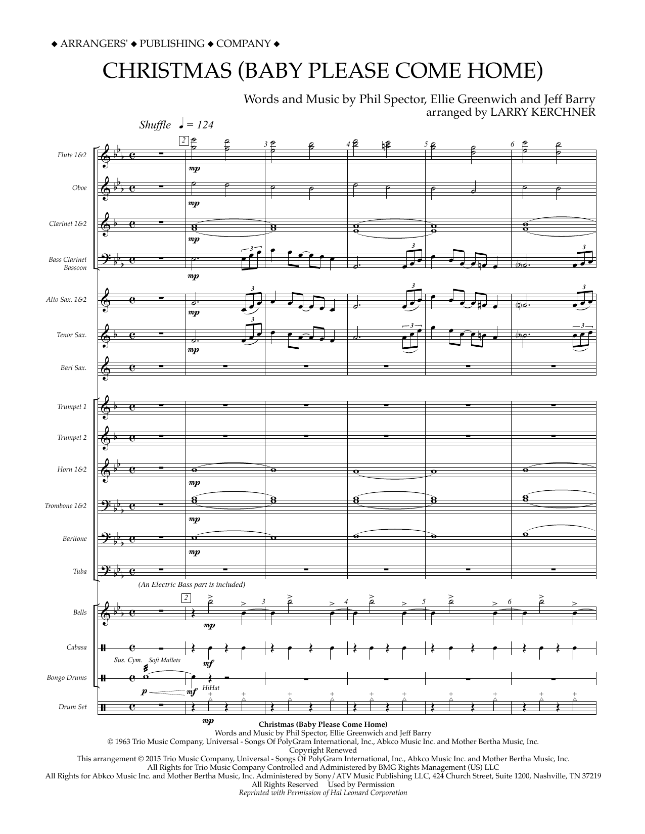 Product gallery: Page 1 of 1 Christmas (Baby Please Come Home) - Conductor Score (Full Score), Larry Kerchner
