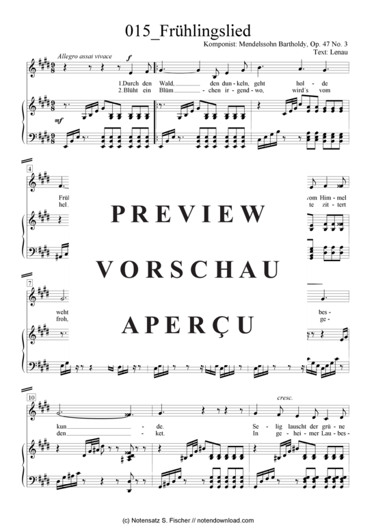 Product gallery: Page 2 of 6 Frühlingslied , , Piano and Voice