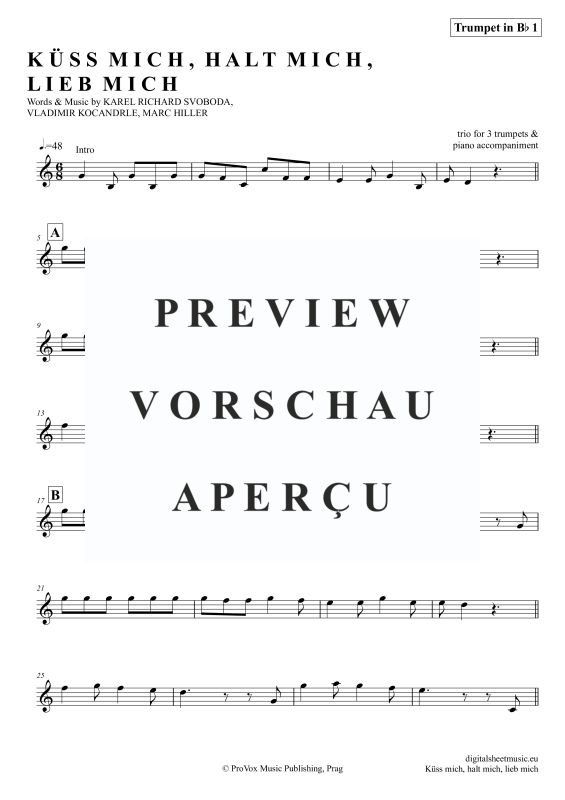 Produktgalerie: Seite 7 von 11 Küss Mich, Halt Mich, Lieb Mich, Egli, Beatrice, (Trompeten Trio + Klavier)