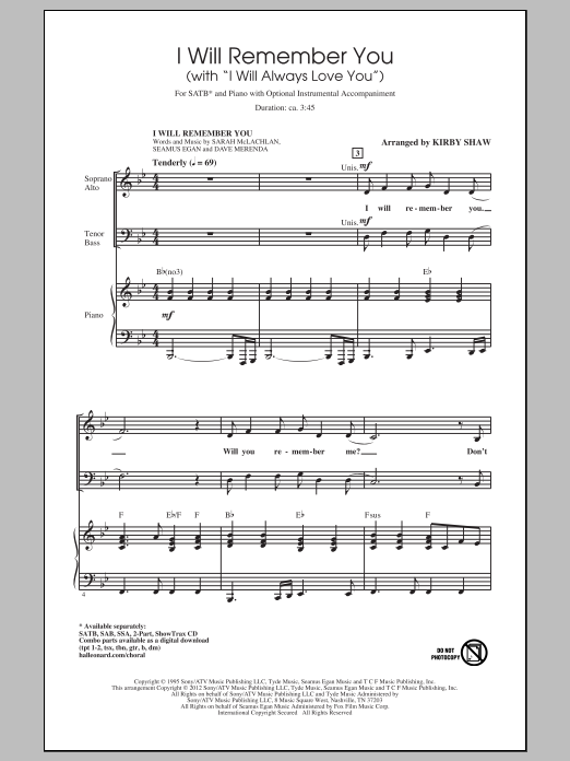 Produktbild zu: I Will Remember You (with I Will Always Love You)