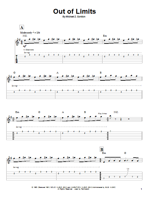 Produktgalerie: Seite 1 von 1 Out Of Limits, The Ventures, Gitarre