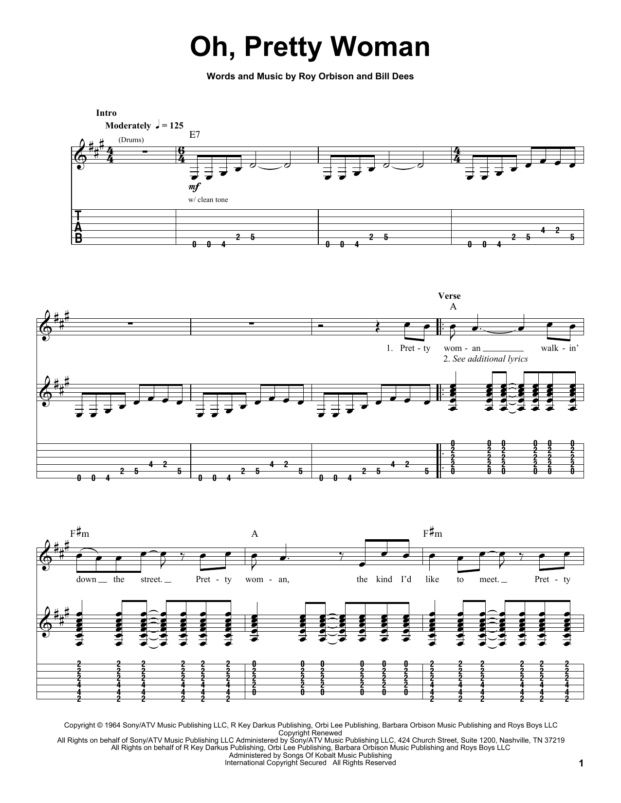 Produktgalerie: Seite 1 von 1 Oh, Pretty Woman, Roy Orbison, Gitarre