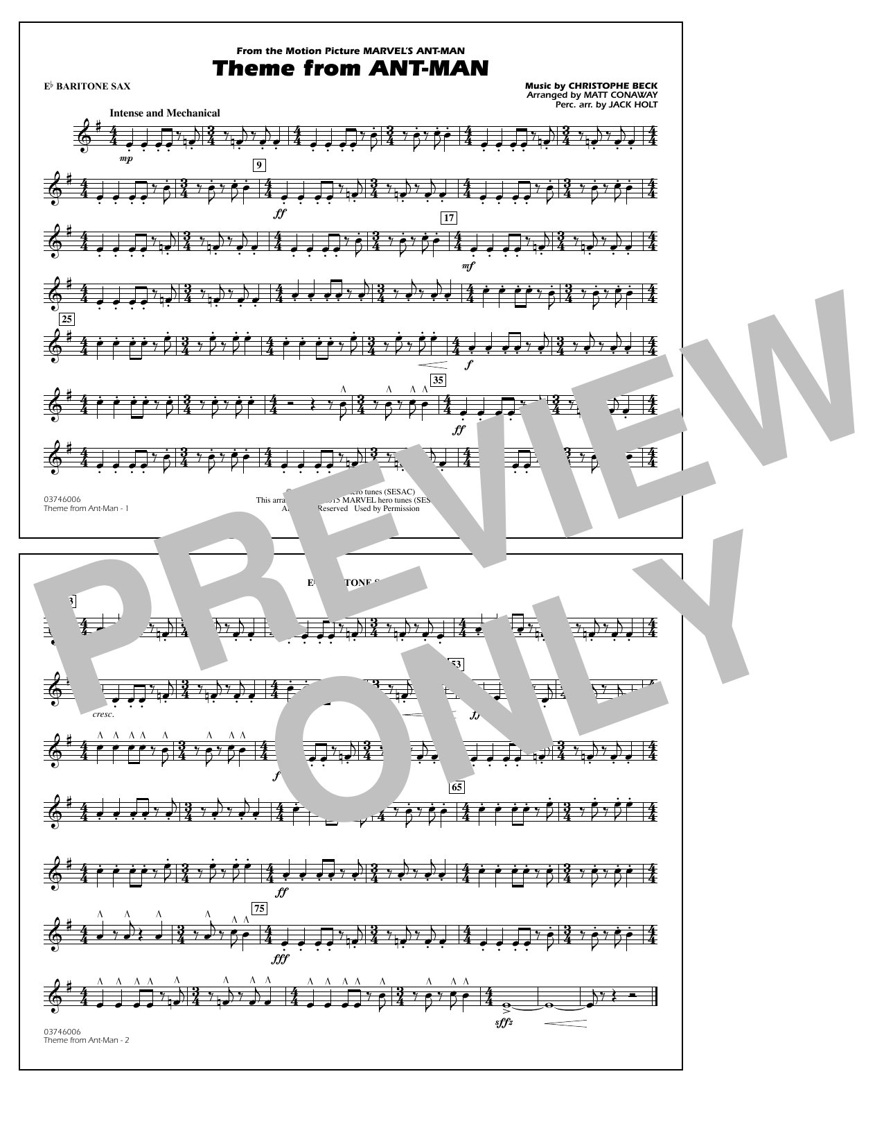 Product picture to: Theme from Ant-Man (Arr. Matt Conaway) - Eb Baritone Sax