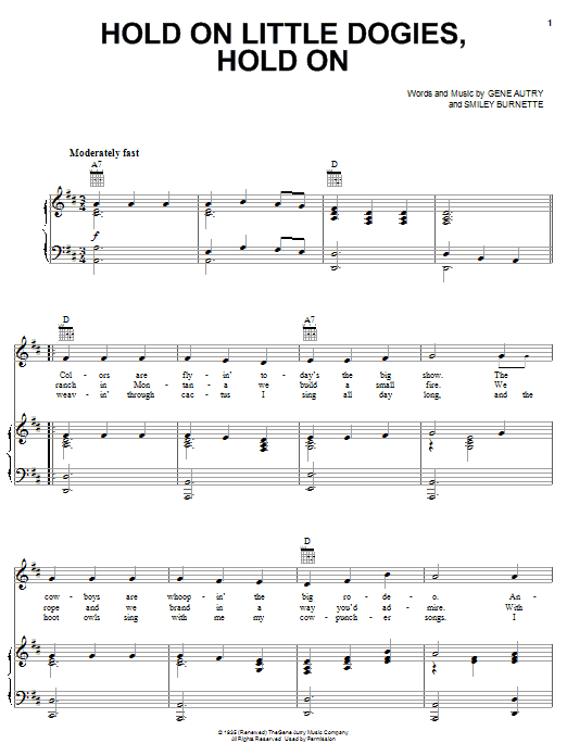 Produktbild zu: Hold On Little Dogies, Hold On
