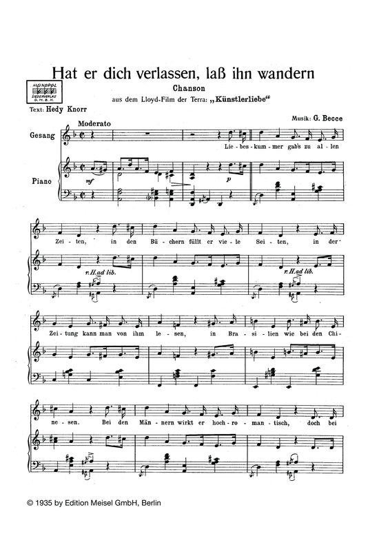 Produktbild zu: Hat er dich verlassen, lass ihn wandernaus: Künstlerliebe (Film)