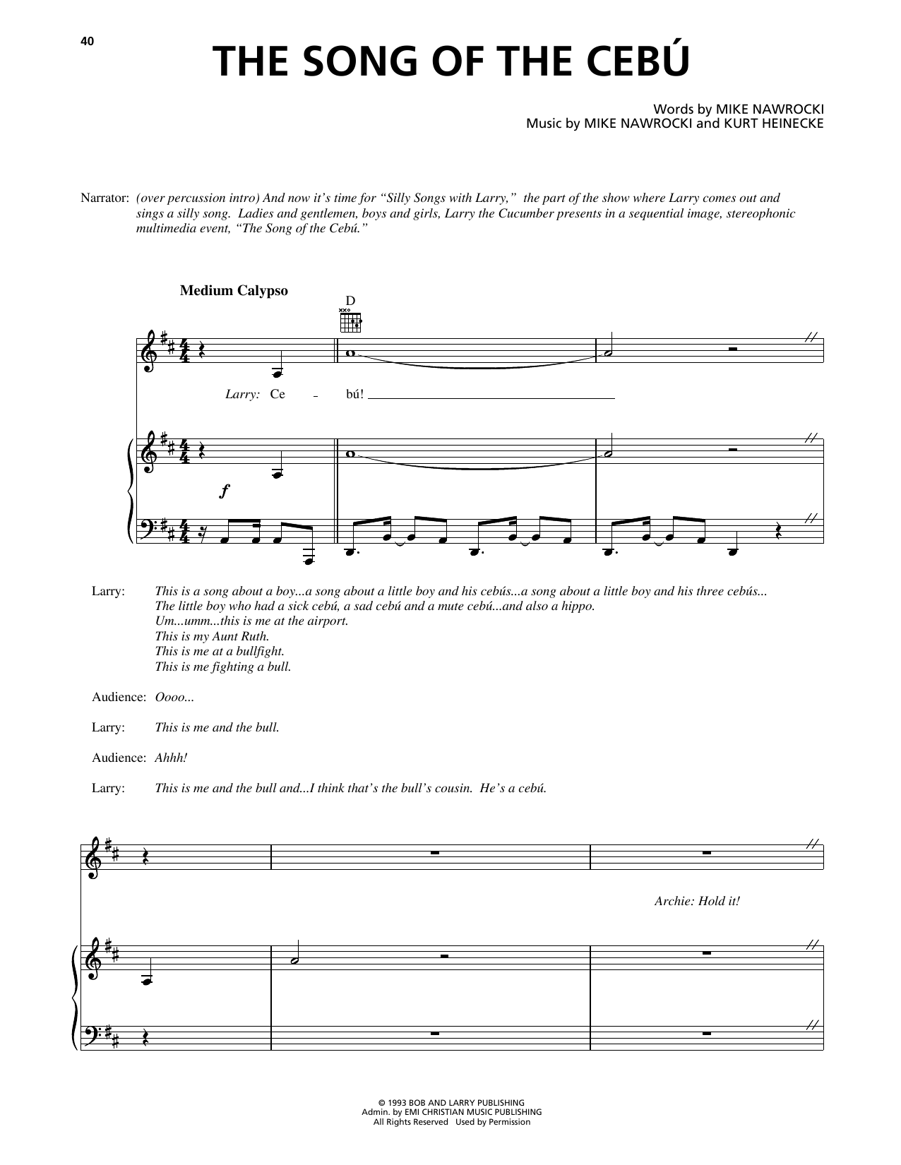 Product picture to: The Song Of The Cebu (from VeggieTales)