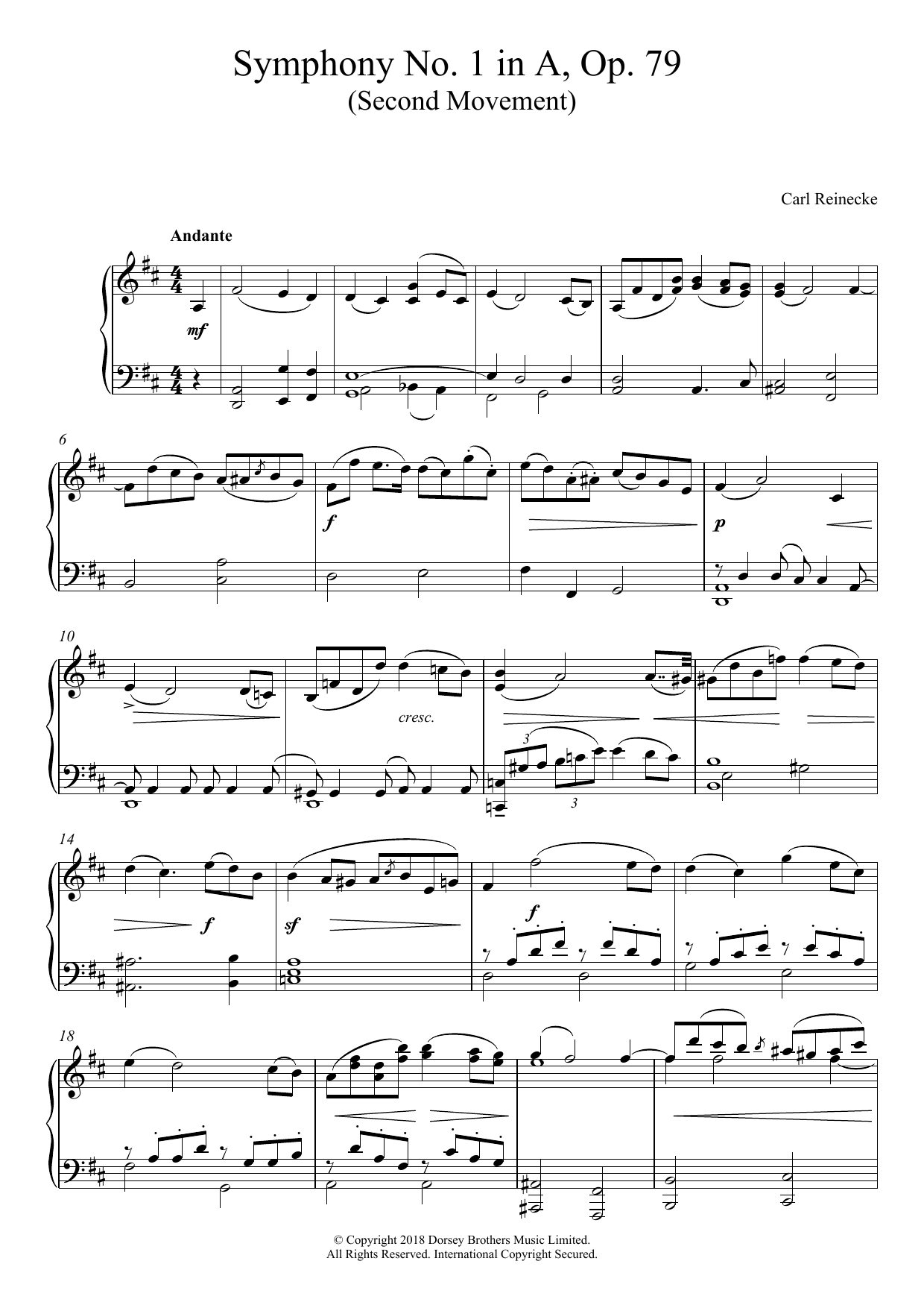 Product picture to: Symphony No. 1 In A, Op. 79 (Second Movement)