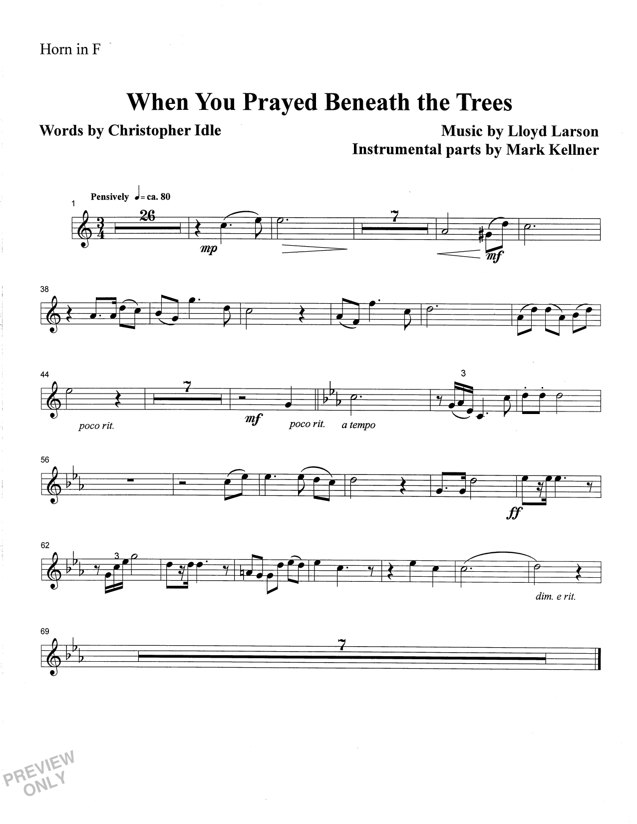 Product picture to: When You Prayed Beneath The Trees - Flugelhorn Solo