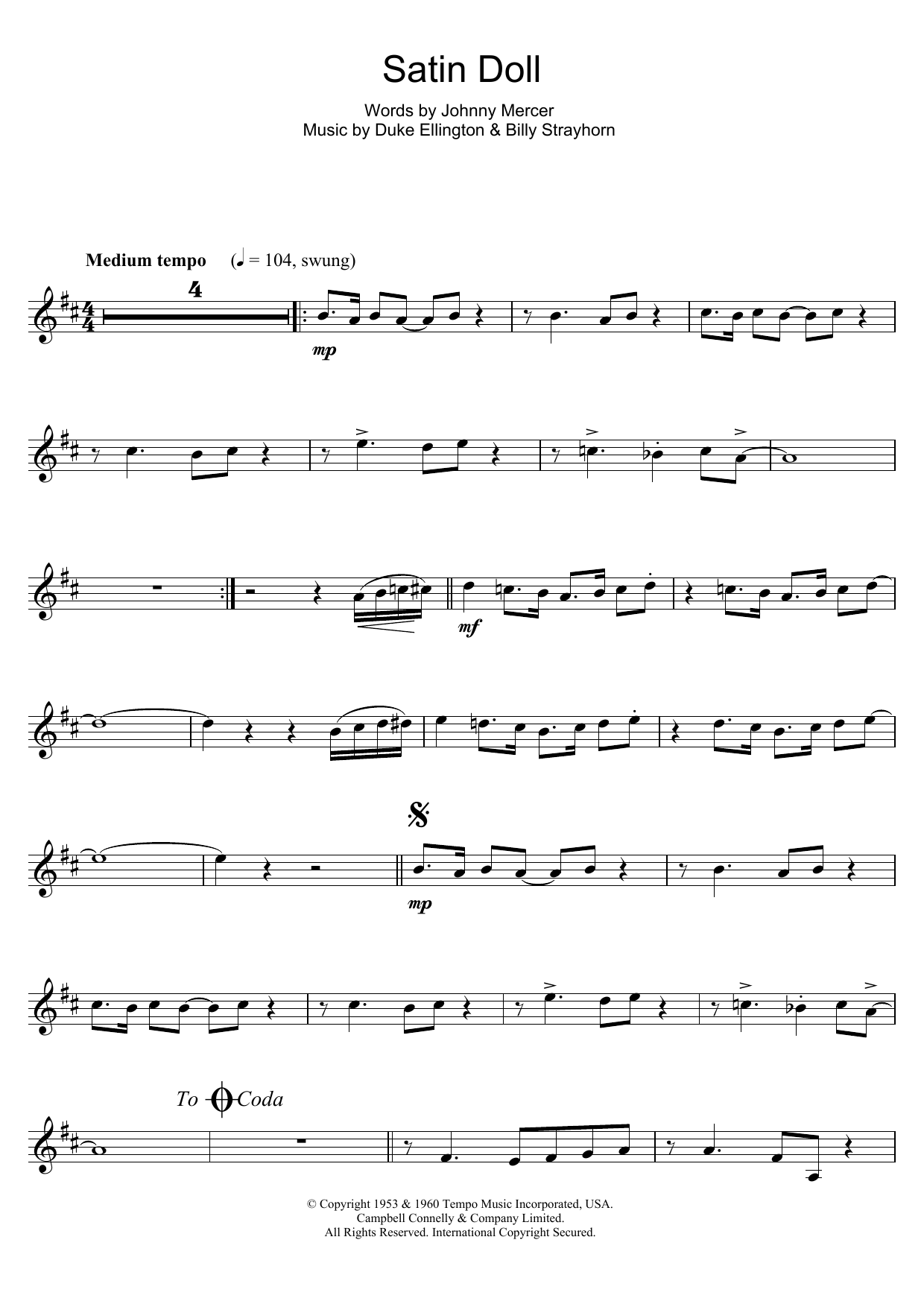 Product gallery: Page 1 of 1 Satin Doll, Duke Ellington