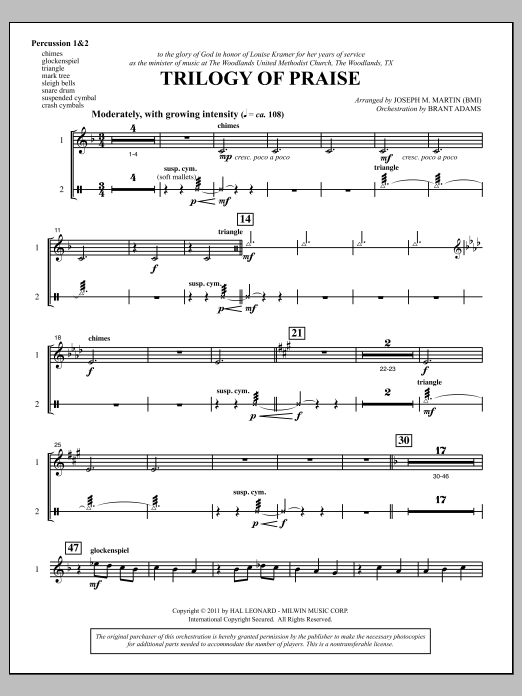 Produktgalerie: Seite 1 von 1 Trilogy Of Praise - Percussion 1 & 2, Joseph M. Martin, Chor