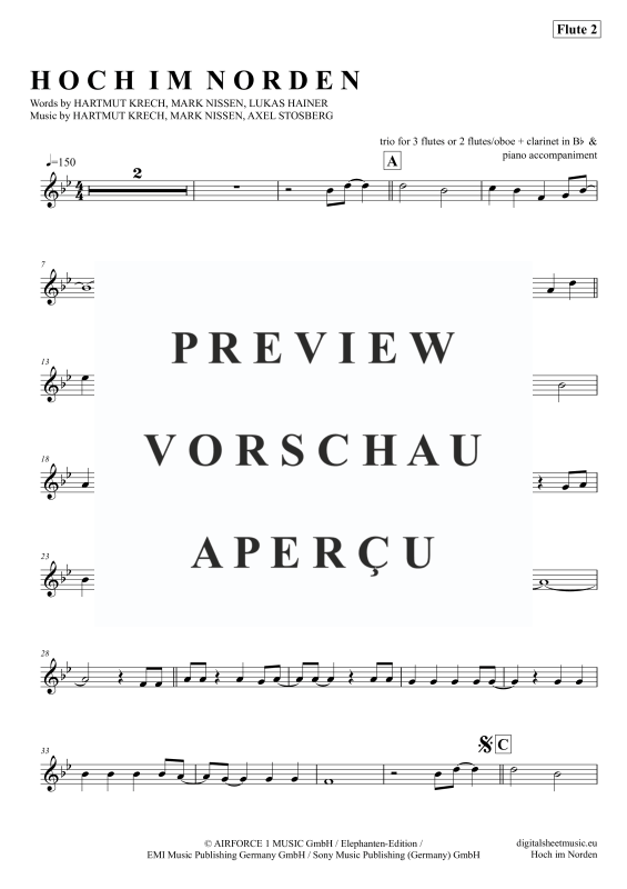 Produktgalerie: Seite 11 von 11 Hoch im Norden, Santiano, (Flöten Trio + Klavier)