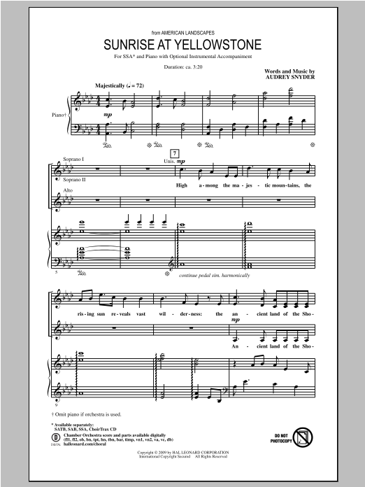 Produktgalerie: Seite 1 von 1 Sunrise At Yellowstone  (from American Landscapes), Audrey Snyder, Chor