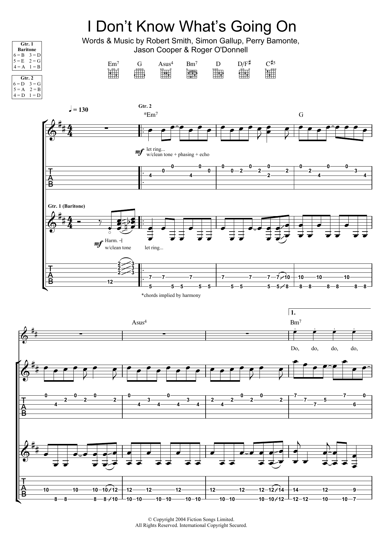 Produktgalerie: Seite 1 von 1 I Don't Know What's Going On, The Cure, Gitarre