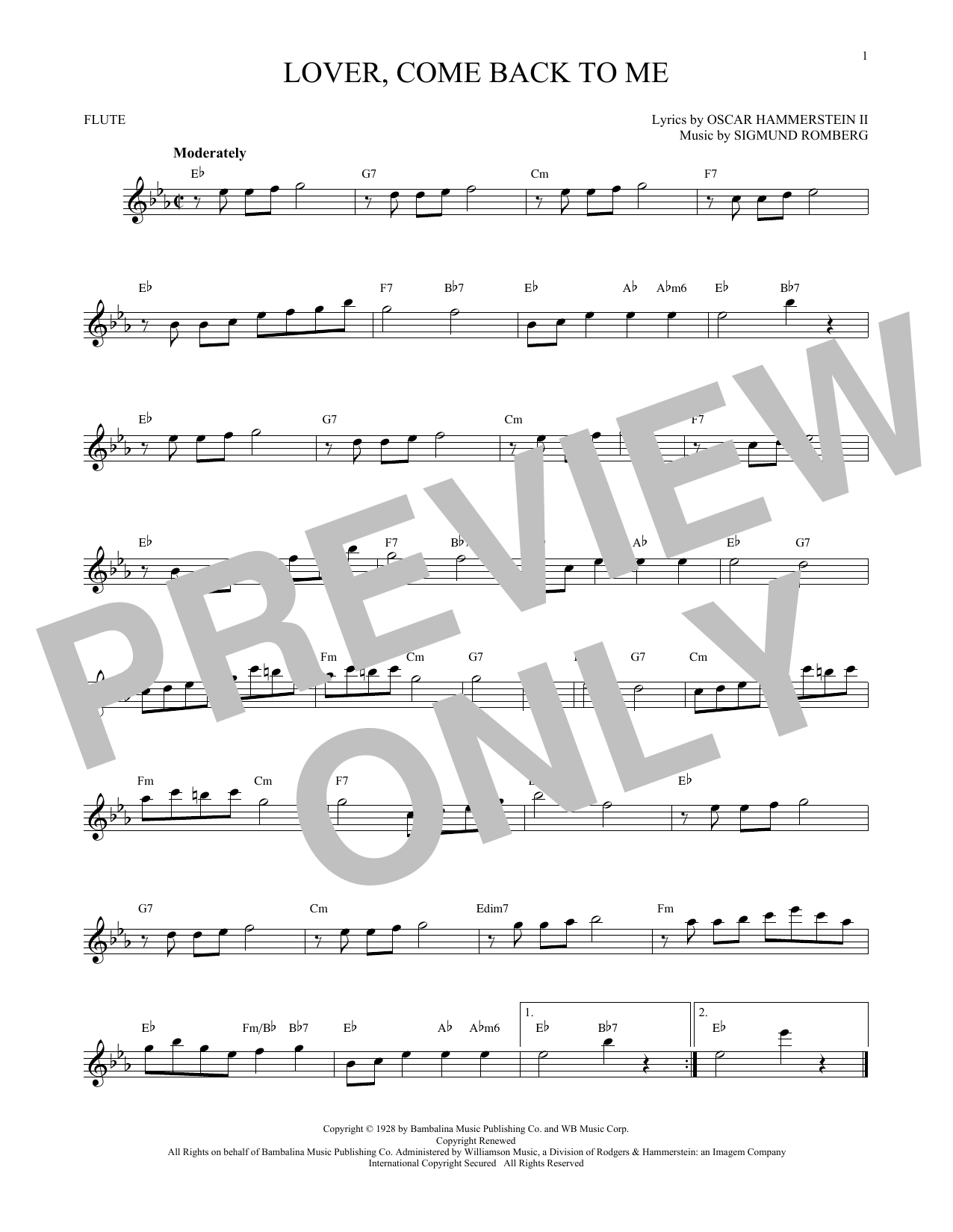 Product gallery: Page 1 of 1 Lover, Come Back To Me, Oscar Hammerstein II